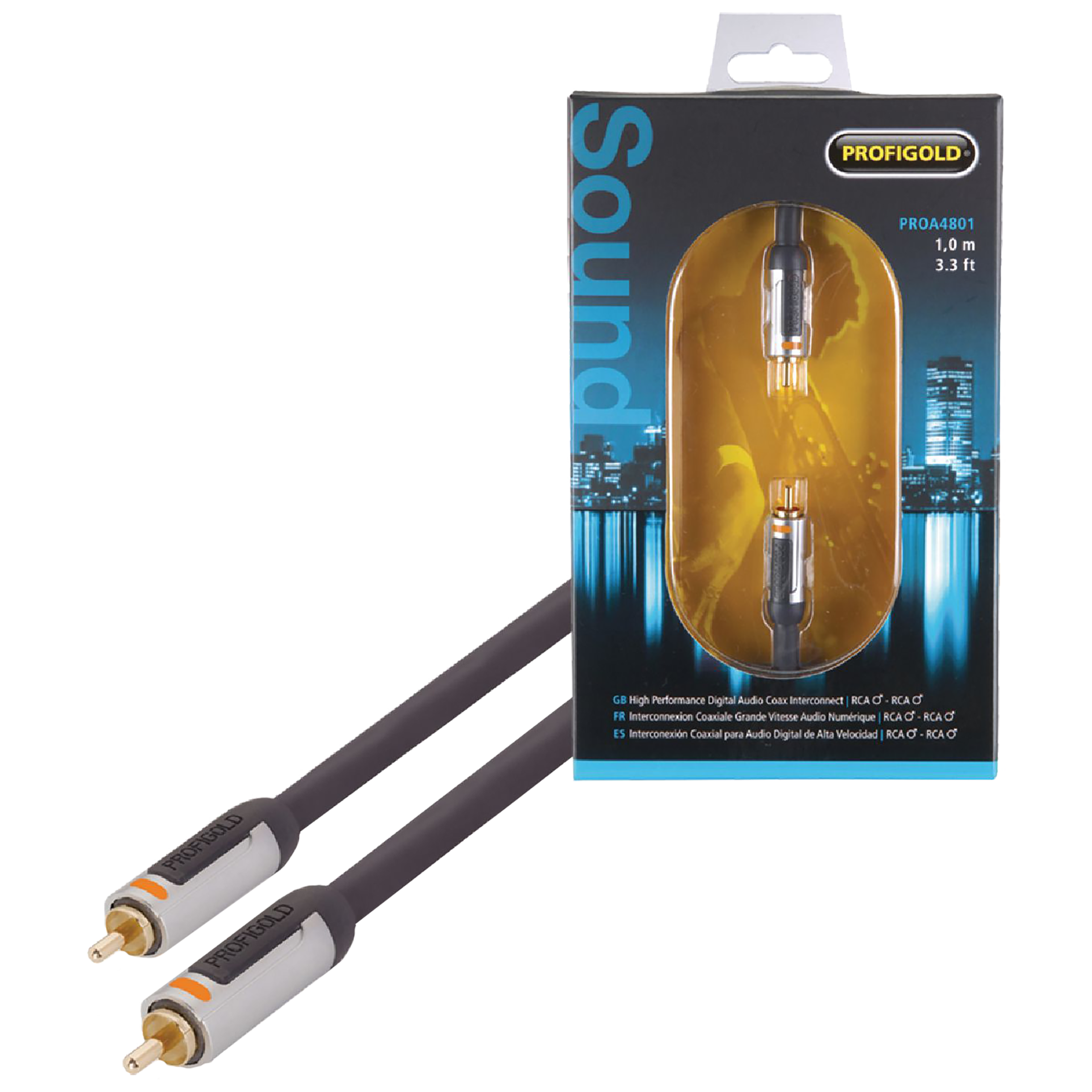 Buy PROFIGOLD PROA4801 RCA to RCA 1 Meter Audio Cable (Colour Coded 